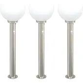 vidaXL Bolderverlichting met sensor 3 stuks 80 cm RVS IP44