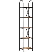 vidaXL Boekenplank 5-laags 40 x 30 x 183 cm Bewerkt hout Oudhout