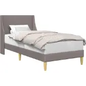 vidaXL Bedframe Effen met hoofdeinde Taupe 90 x 190 cm Stof