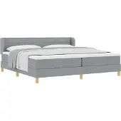 vidaXL Boxspring bed met matras Lichtgrijs 200 x 200 cm Stof