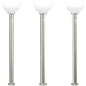 vidaXL Bolderverlichting met sensor 3 stuks 120 cm RVS IP44