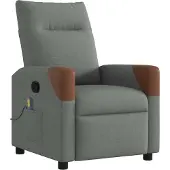 vidaXL Massagestoel Donkergrijze Stof