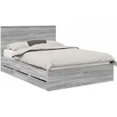 vidaXL Bedframe met lade Grijs Sonoma 150 x 200 cm Ingenieurshout