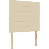 vidaXL LED Hoofdbord met LED-stripverlichting Crème 90 cm Stof