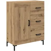 vidaXL Highboard 2 st Artisan Eiken 69,5 x 34 x 180 cm Bewerkt hout