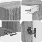 vidaXL Tv Wandkast Set 4 st Grijs Sonoma Bewerkt hout