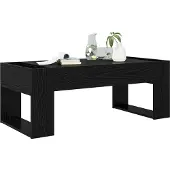 vidaXL Salontafel Zwart Eiken 110 x 50 x 41 cm Bewerkt hout