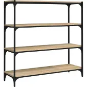 vidaXL Boekenkast 100x33x100 cm bewerkt hout en staal sonoma eiken