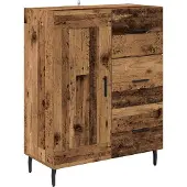 vidaXL Highboard 2 st Oudhout 69,5 x 34 x 180 cm Bewerkt hout