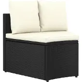vidaXL 9-delige Loungeset met kussens poly rattan zwart