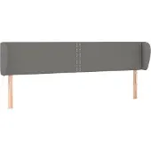 vidaXL Hoofdbord met randen 203x23x78/88 cm stof donkergrijs
