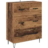 vidaXL Hoge kast, 2 stuks, gerecycled hout, 69,5 x 34 x 180 cm, houtvezel