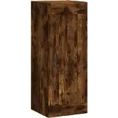 vidaXL Wandkast 34,5x34x90 cm bewerkt hout gerookt eikenkleurig