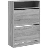 vidaXL Schoenenkast met 2 klaplades 80x34x116 cm grijs sonoma