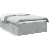 vidaXL Bedframe bewerkt hout betongrijs 120x190 cm