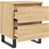 vidaXL Nachtkastje 40x35x50 cm bewerkt hout sonoma eikenkleurig