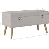 vidaXL Bankje met opbergvak 80 cm fluweel grijs