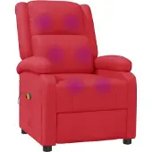 vidaXL Massagestoel kunstleer rood