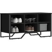 vidaXL Schoenenkast 90x38x45,5 cm bewerkt hout zwart