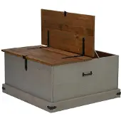 vidaXL Opbergkist HALDEN grijs 91x91x47 cm massief grenenhout