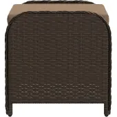 vidaXL Tuinkruk met kussen 58x46x46 cm poly rattan bruin
