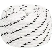 vidaXL Boottouw gevlochten 20 mmx100 m polyester wit