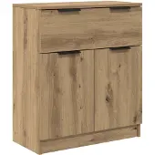 vidaXL Dressoir 3 st Artisan Eiken 120 x 30 x 70 cm Bewerkt hout