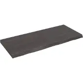 vidaXL - Wastafelblad - 140x60x(2-6) - cm - behandeld - massief - hout - donkerbruin
