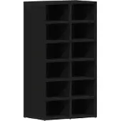 vidaXL Schoenenrek 54x34x100,5 cm spaanplaat zwart eikenkleurig