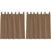 vidaXL Gordijnen voile met lussen 2 st 140x140 cm lichtbruin