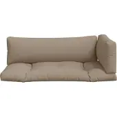 vidaXL Palletkussens 3 st stof taupe