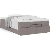 vidaXL Ottoman bed met matras 120x200cm stof taupe