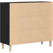 vidaXL Dressoir Zwart Eiken 90 x 34 x 80 cm Bewerkt hout