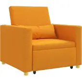 vidaXL Uittrekbare slaapbank eenpersoons Donkergeel 90 x 165 x 87 cm