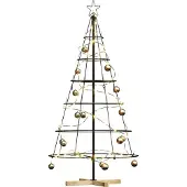 vidaXL Kerst Cone Boom met standaard Zwart 154 cm Staal