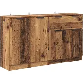 vidaXL Dressoir 3 st Oud Hout 120 x 30 x 70 cm Bewerkt hout