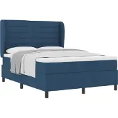 vidaXL Boxspring bed met matras met hoofdeinde Blauw 160 x 200 cm Stof