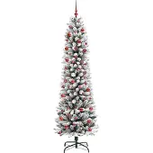 vidaXL Kunstkerstboom Wit 210 cm PVC en Metaal en Plastic
