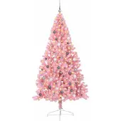 vidaXL Kunststof Voorverlichte Kerstboom met 300 LED Roze 180 cm PVC