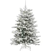 vidaXL Kunstmatige Hinged Kerstboom Wit 150 cm PE en PVC