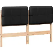 vidaXL Gestoffeerd hoofdbord Bruin en Zwart 120 cm Massief grenenhout