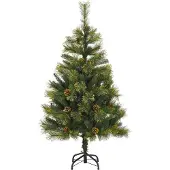 vidaXL Kunstmatige Scharnierende Kerstboom met Kegels Groen 150 cm