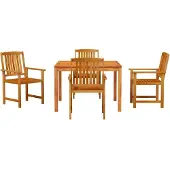 vidaXL Tuin Eettafel Set 5 st Bruin Massief Acacia Hout