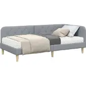 vidaXL Hoek Bed Frame Lichtgrijs 90 x 190 cm Stof
