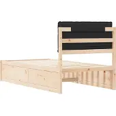 vidaXL Bedframe met Gevoerde Hoofdbord Zwart 100 x 200 cm