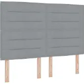 vidaXL LED boxspringbed met matras, lichtgrijs, 140 x 190 cm, gestoffeerd