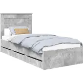 vidaXL Bedframe met lade Beton Grijs 75 x 190 cm Ingenieurshout