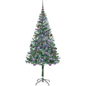 vidaXL Kunstkerstboom met 300 LED Groen 180 cm PVC en Staal