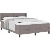vidaXL Boxspring bed met kussen met hoofdeinde Taupe 200 x 140 cm Stof