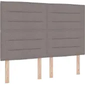 vidaXL Boxspringbed met matras met hoofdeinde Taupe 140 x 190 cm Stof